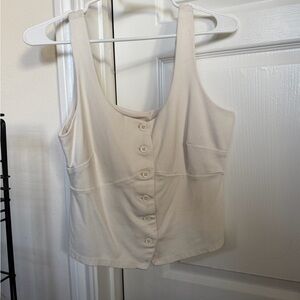 a new day Cream Button-Front Tank Camisole